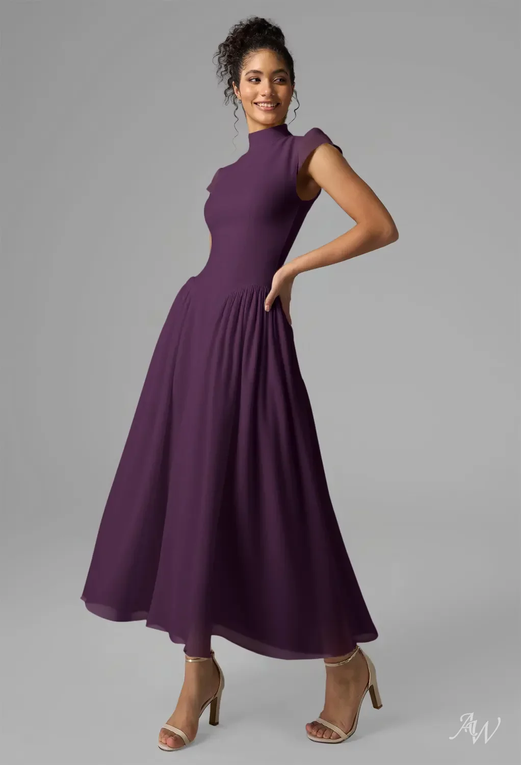 AW Aimee Grape Bridesmaid Dresses