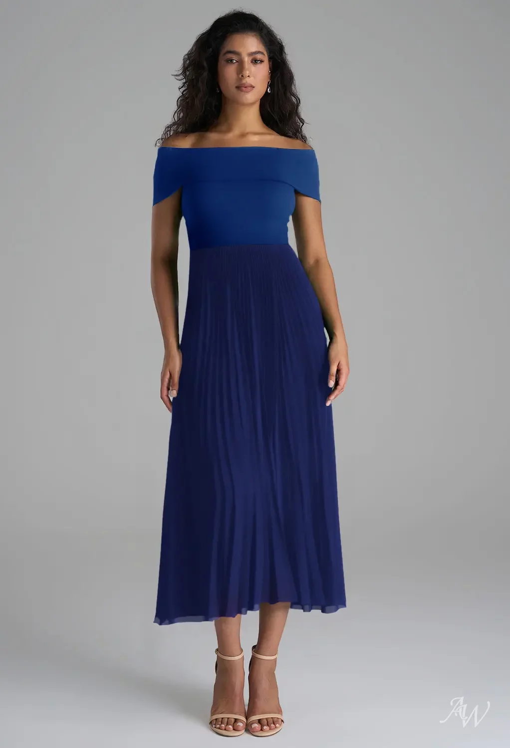 royal blue tea length bridesmaid dresses Royal Blue Tea Length Bridesmaid Dresses Tea-Length High Neck Sleeveless Stretch Satin Bridesmaid Dresses