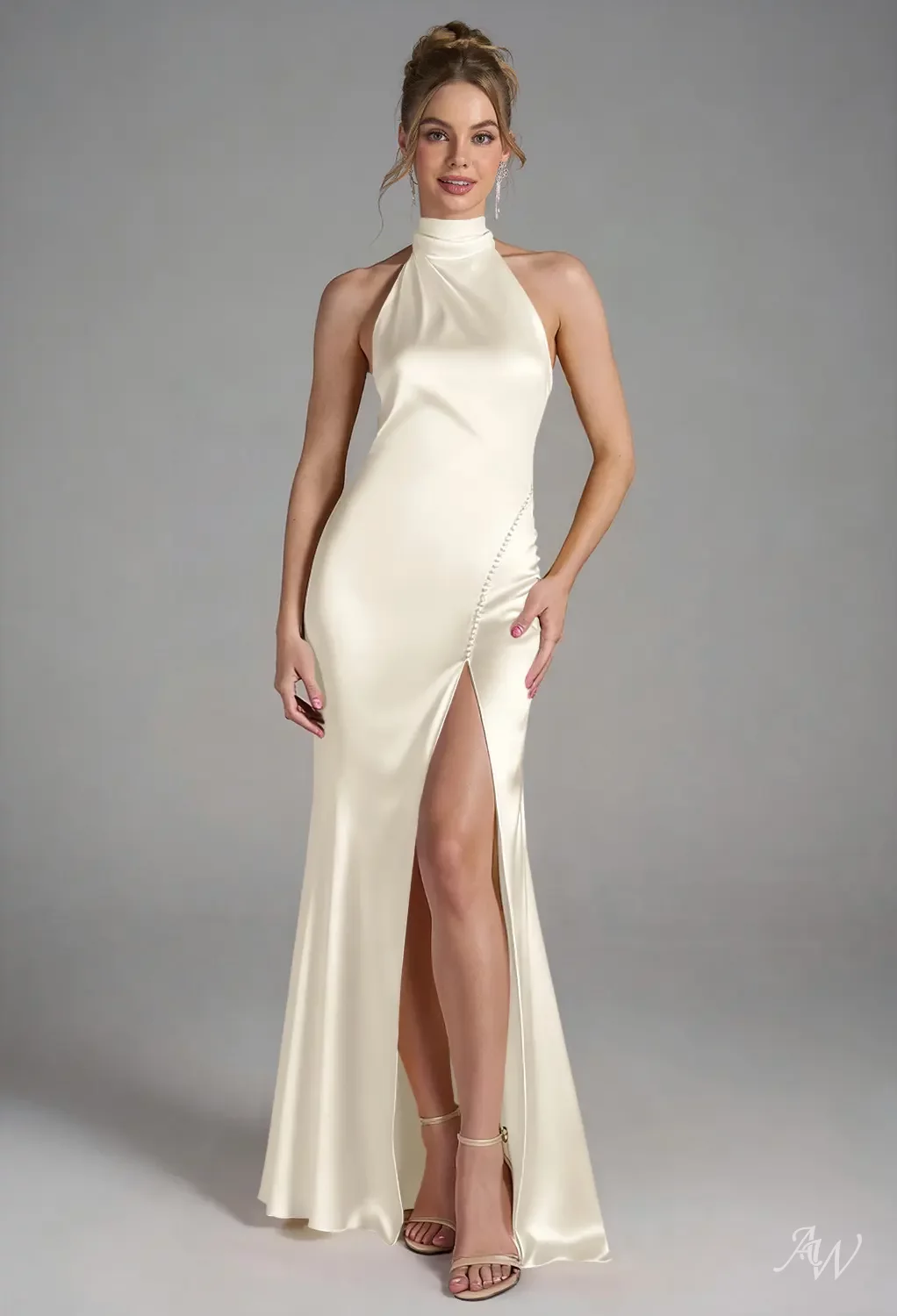 ivory bridesmaid dresses Matte Satin Ivory Bridesmaid Swatch – Pretty Lavish main image 0