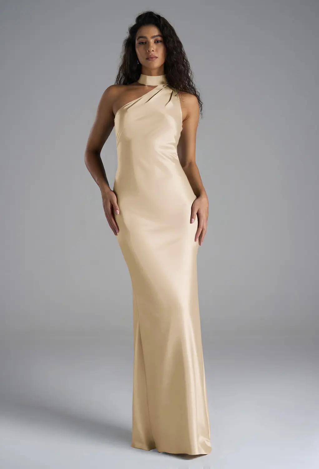Champagne, Nude Long Bridesmaid Dresses Page 3