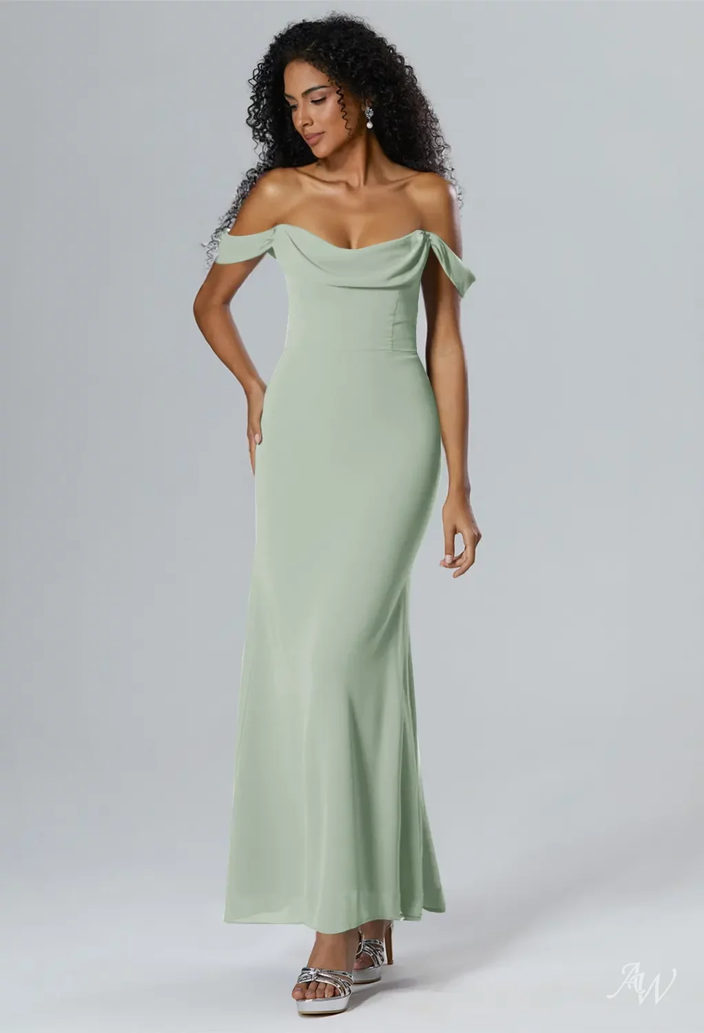 AW Zenobia Sage Green Bridesmaid Dresses | AW.Bridal
