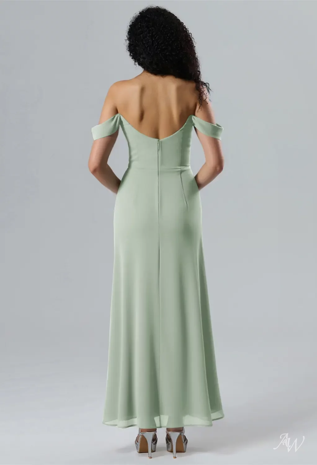 blue dress for baby girl Sage Green One-Shoulder Ruffled Bridesmaid Dress – Modsele main image 0