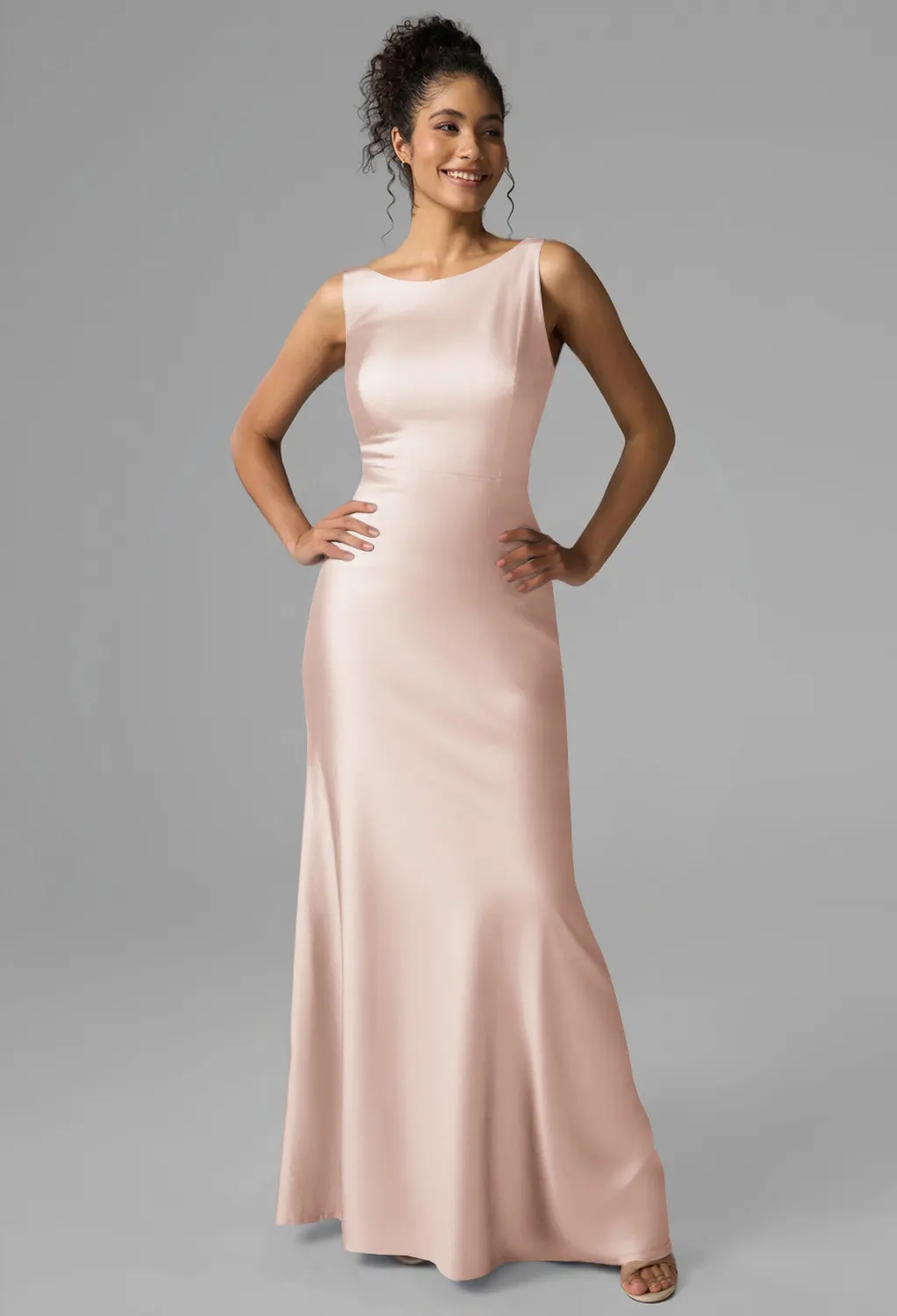 pale apricot bridesmaid dresses LVNES Women One Shoulder Bridesmaid Dress with Slit Apricot Sheath Long  Wedding Guest Dress  Lvnes