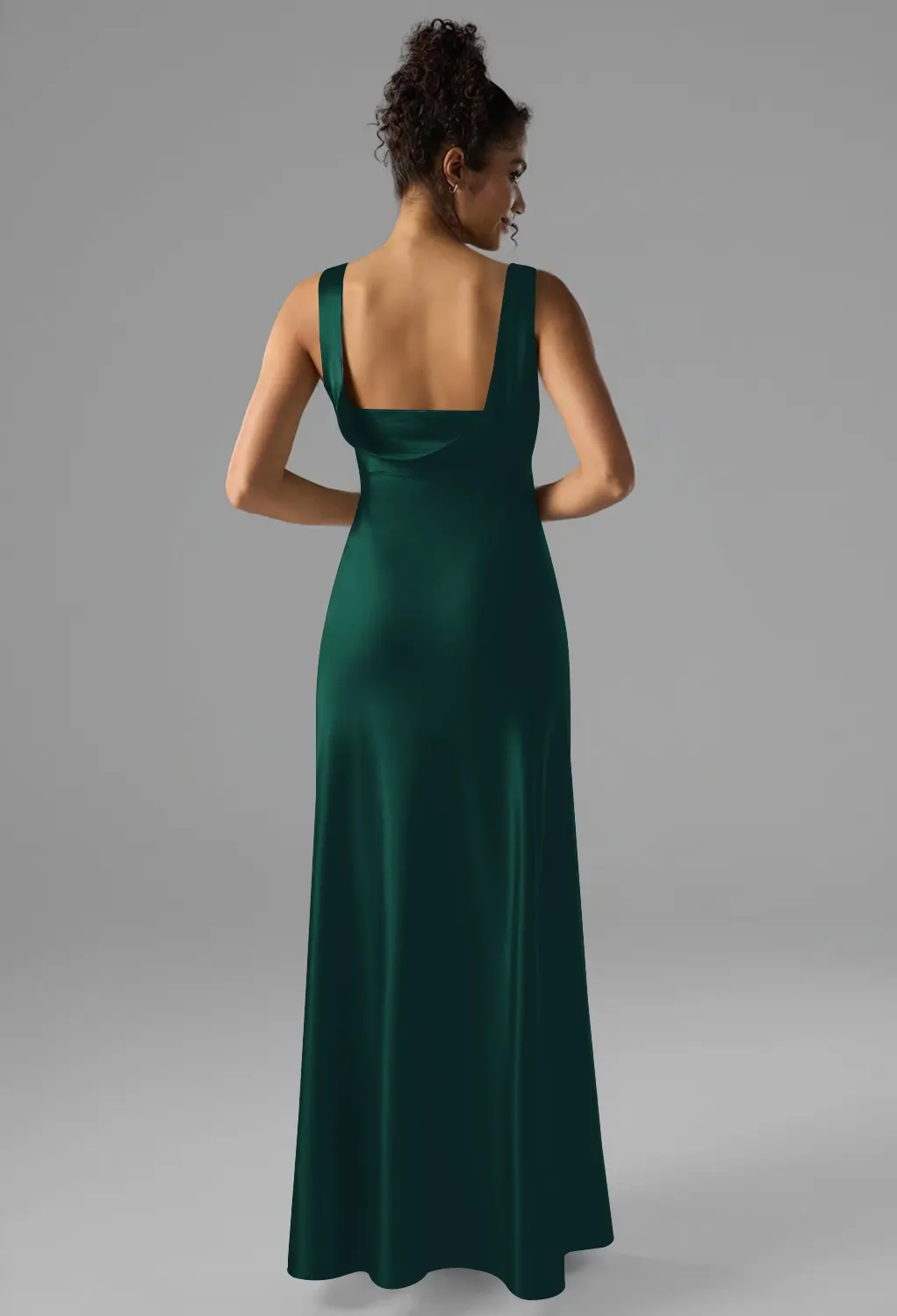 green emerald velvet dress The Stunning Brooklyn Dress in Forest Green Satin – Rewritten main image 1