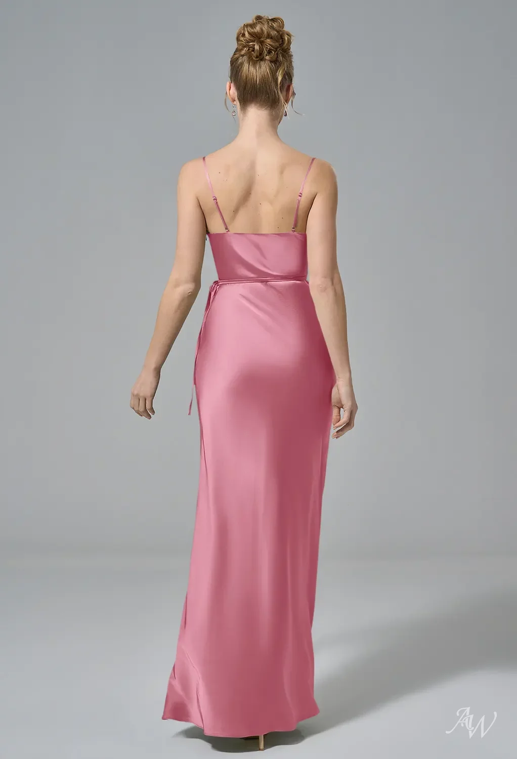 pink cowl neck bridesmaid dress A-line Cowl Neck Sleeveless Floor-Length Chiffon Bridesmaid Dress S7443B - Bridesmaid  Dresses