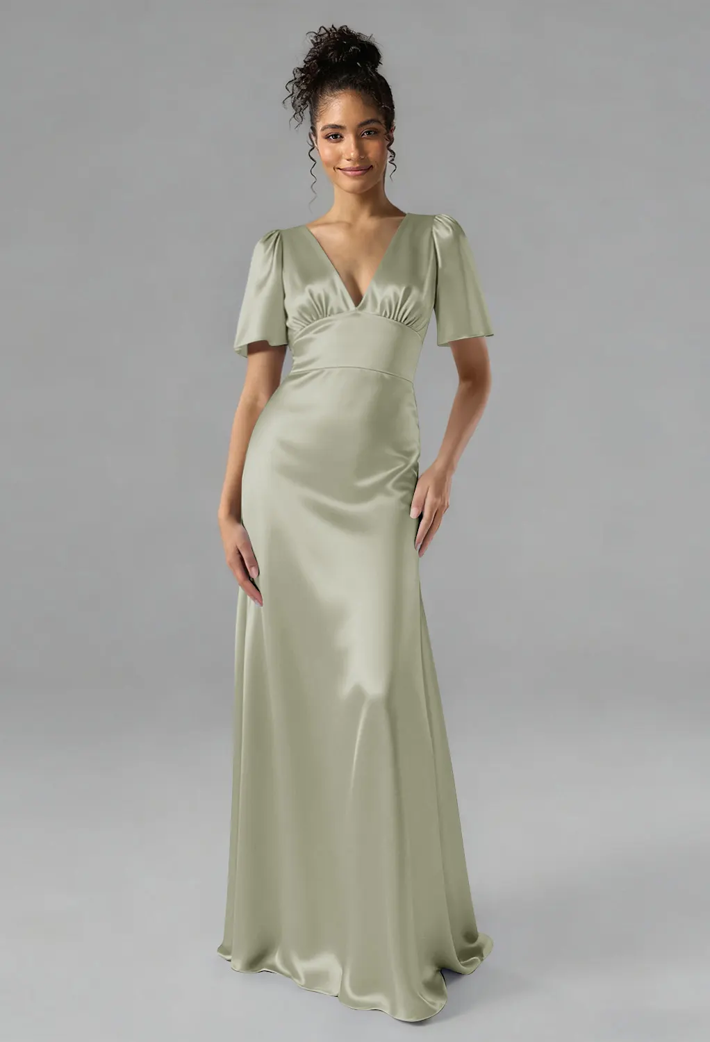 silver sage green bridesmaid dresses Dusty Sage Green Bridesmaid Dresses One Shoulder Minimalist Sheath/Col main image 1
