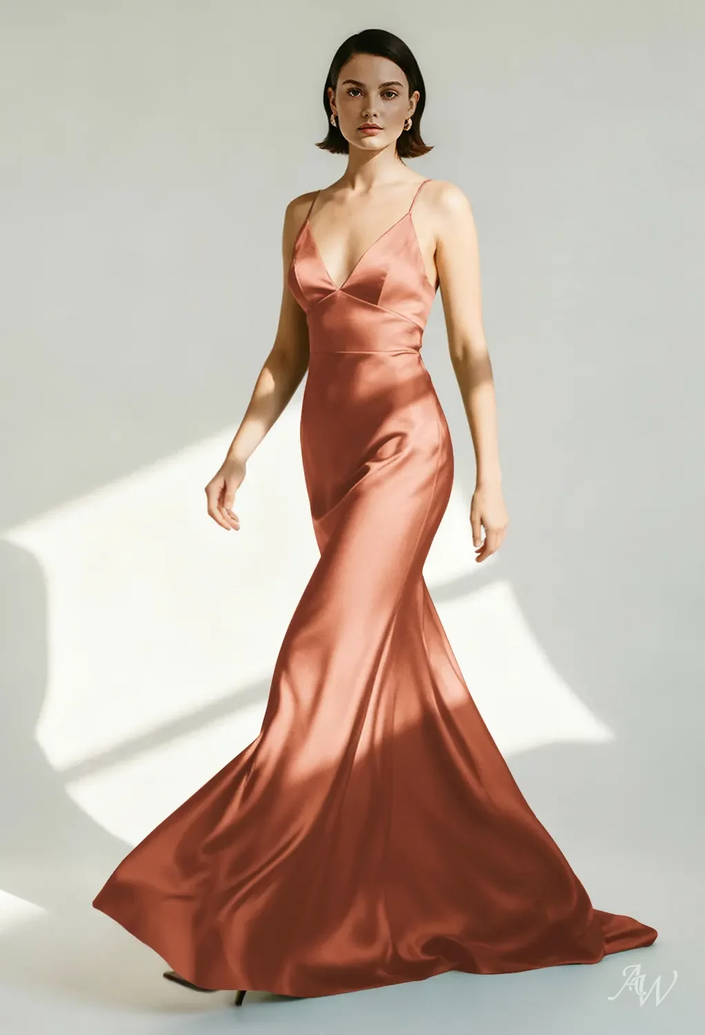 sienna bridesmaid dresses satin Ladivine 7483 Sienna satin fitted evening dress 16 / Sienna