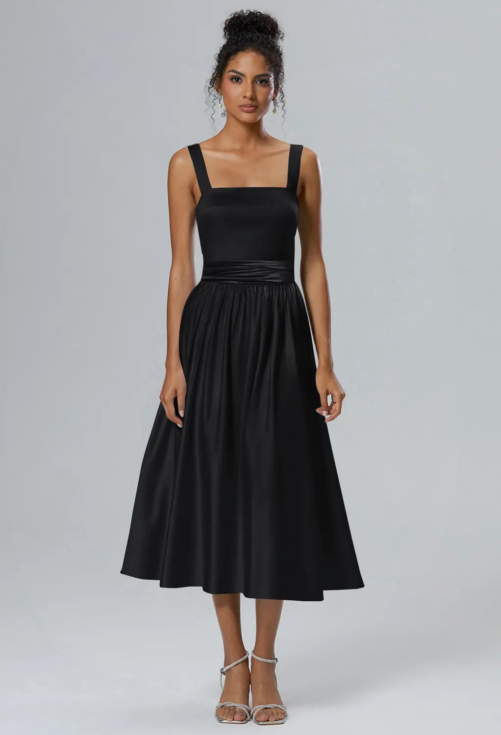 black satin midi bridesmaid dress Metallic, Black Dresses Page 5 Square Neck Sleeves Primark is selling a 1X size:Medium
