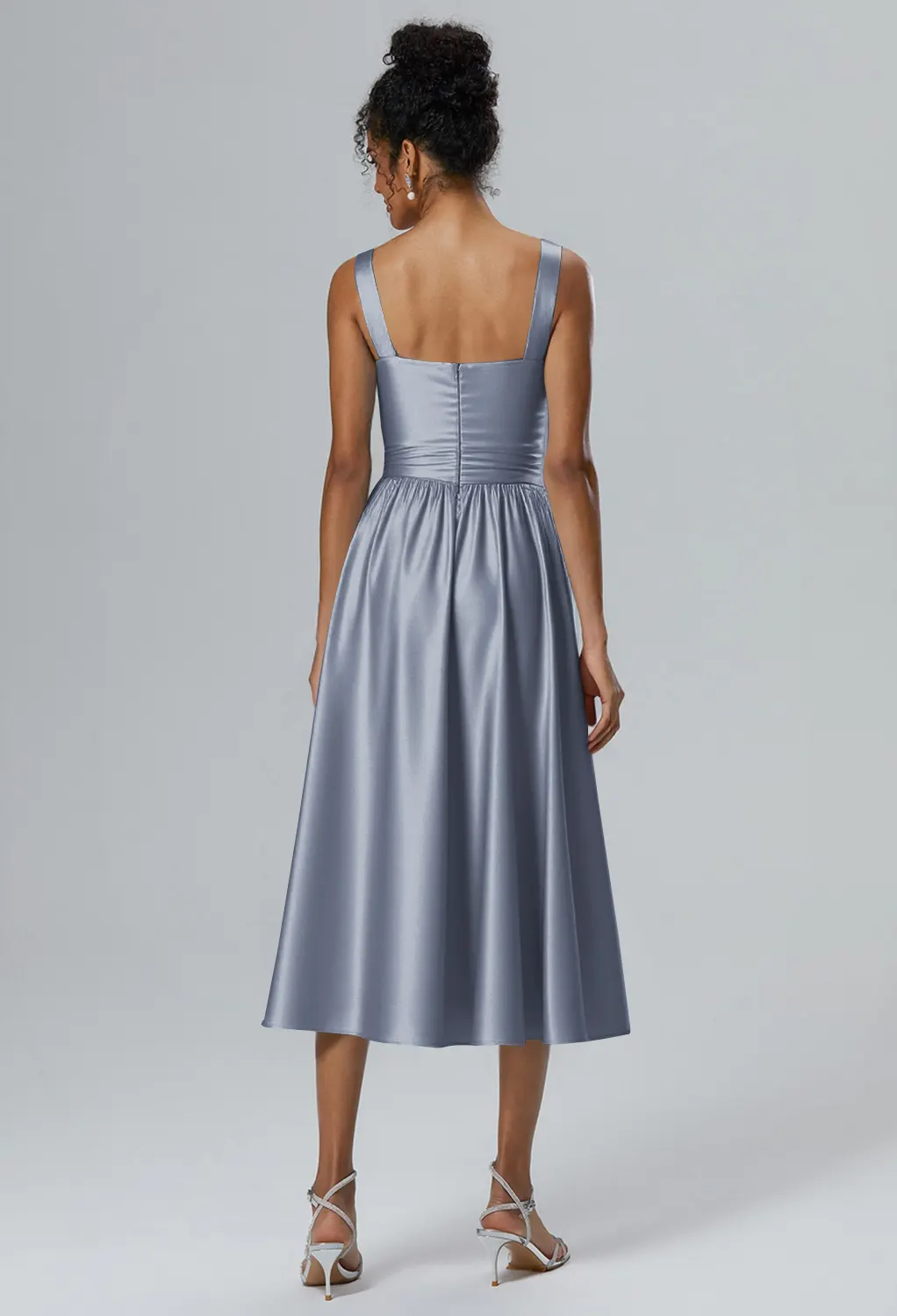short light grey bridesmaid dresses Round Neck Short Gray Lace Prom Dresses, Short Gray Lace Formal Homecoming Graduation Dresses, US 16 / Gray as Pics / No Rush main image 0