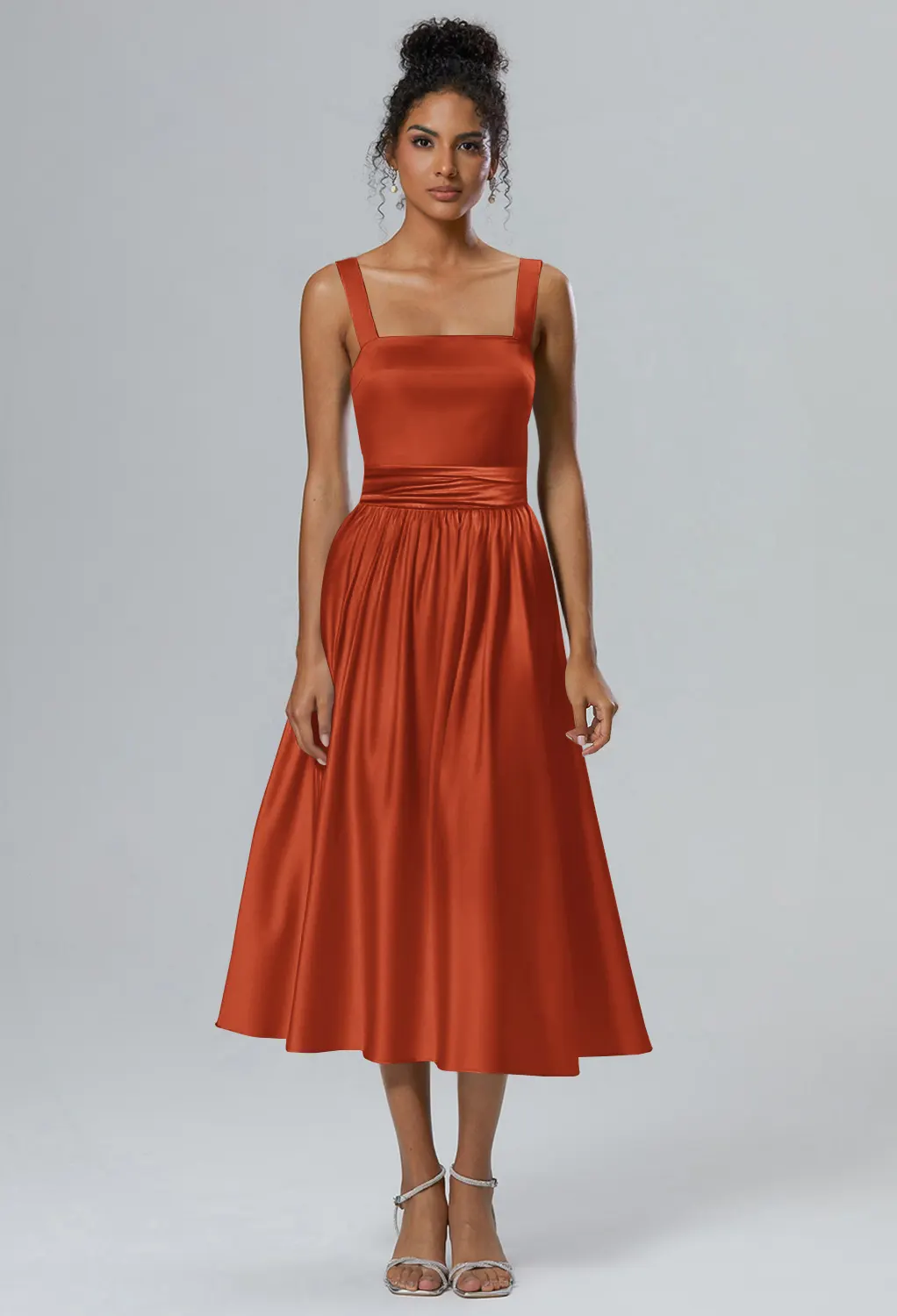 helsi tory strapless beaded floral mesh mini dress Pretty Side Slit Burnt Orange Simple Spaghetti Strap Long Beach Weddin –  Wish Gown