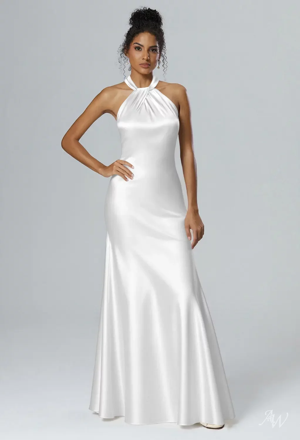 AW Carey Stretch Satin Ivory Bridesmaid Dresses | AW.Bridal