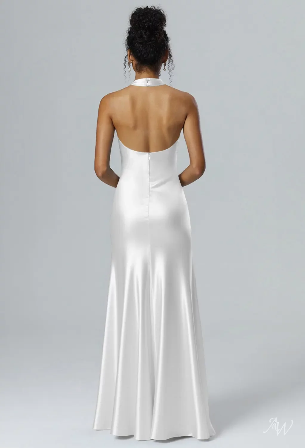 ivory satin long dress Serenity PETRA IVORY COWL-NECK SILK SATIN MAXI DRESS FULLY LINED