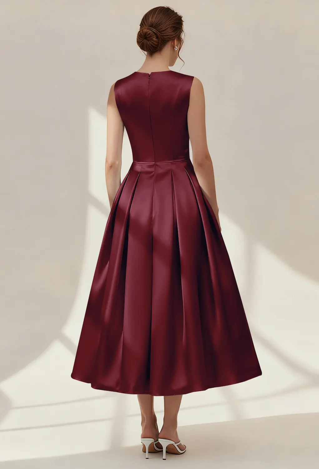 claret evening dresses Ulla Johnson Women's Tasneem Pleated Satin Gown - Claret