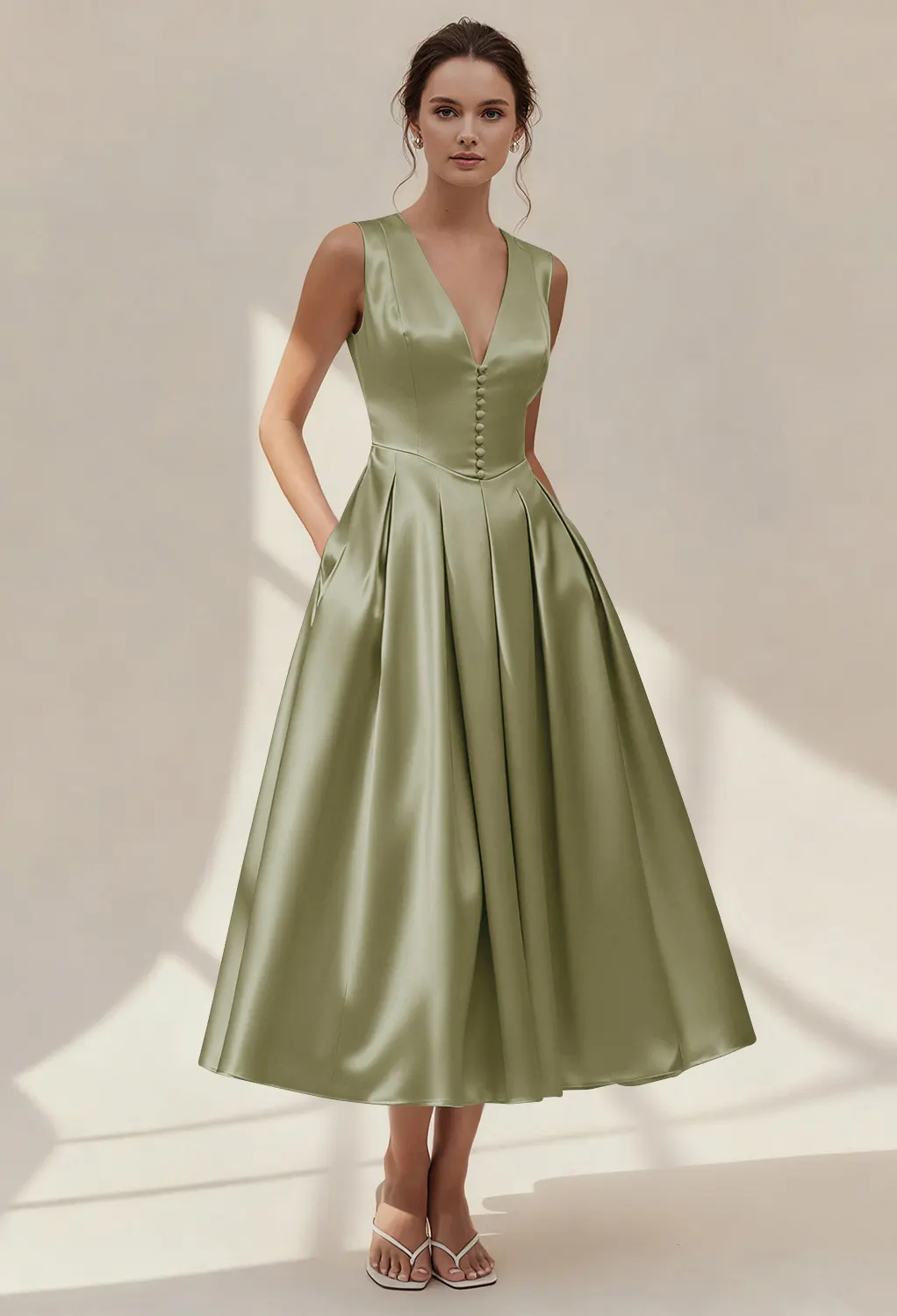 Fennel Seed Short Bridesmaid Dresses | AW.Bridal