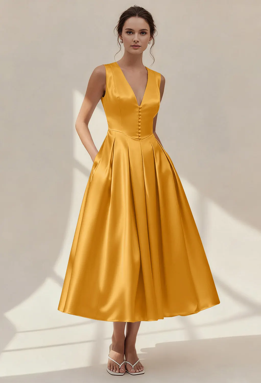 short bridesmaid dresses by color High Low Short Sleeves Bridesmaid Dresses with Pockets
