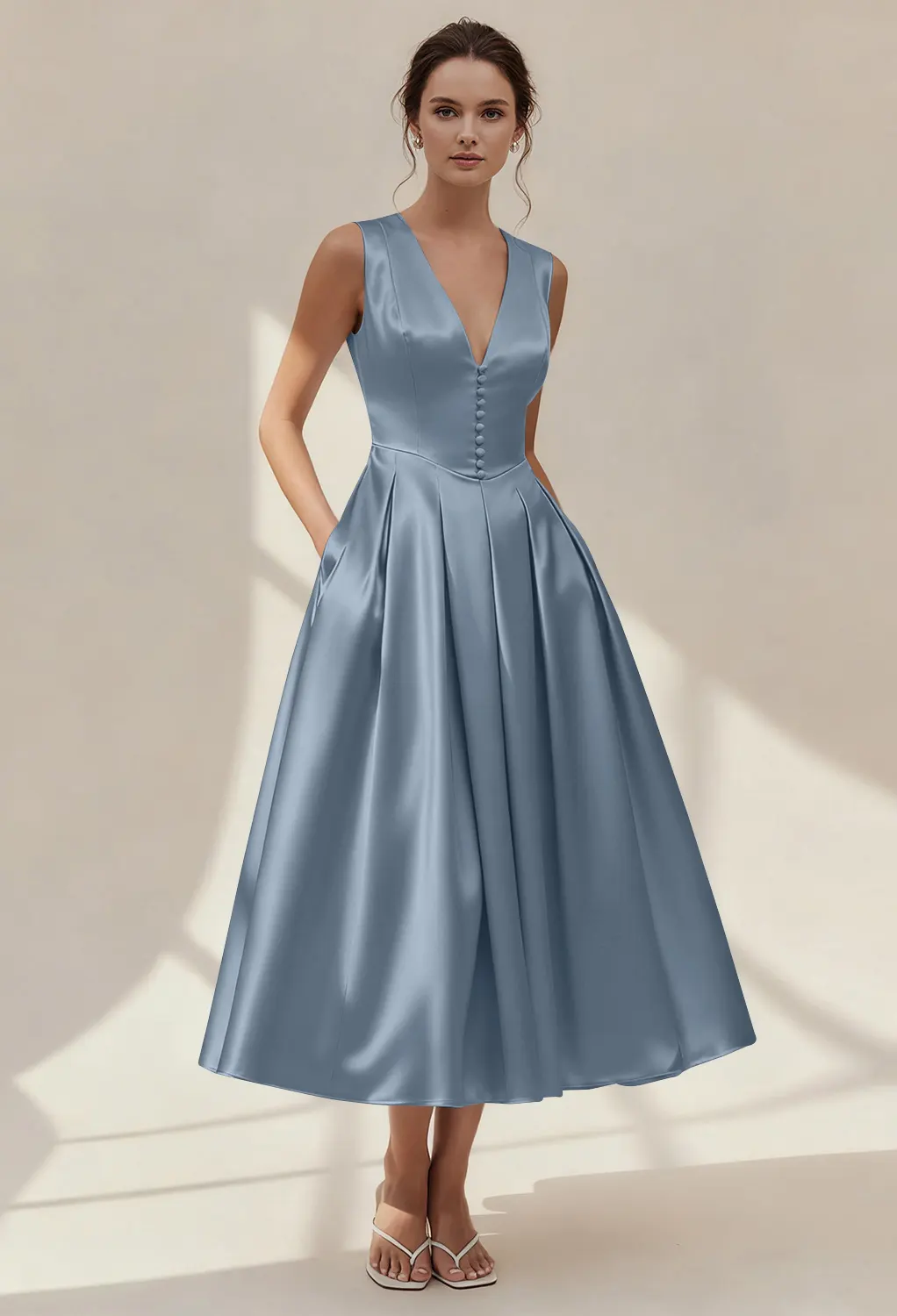 silver embellished bridesmaid dresses Sequins Long Ruffles Back Color:Leaf Green On dresses ink blue Wedding Dusty Sage Green