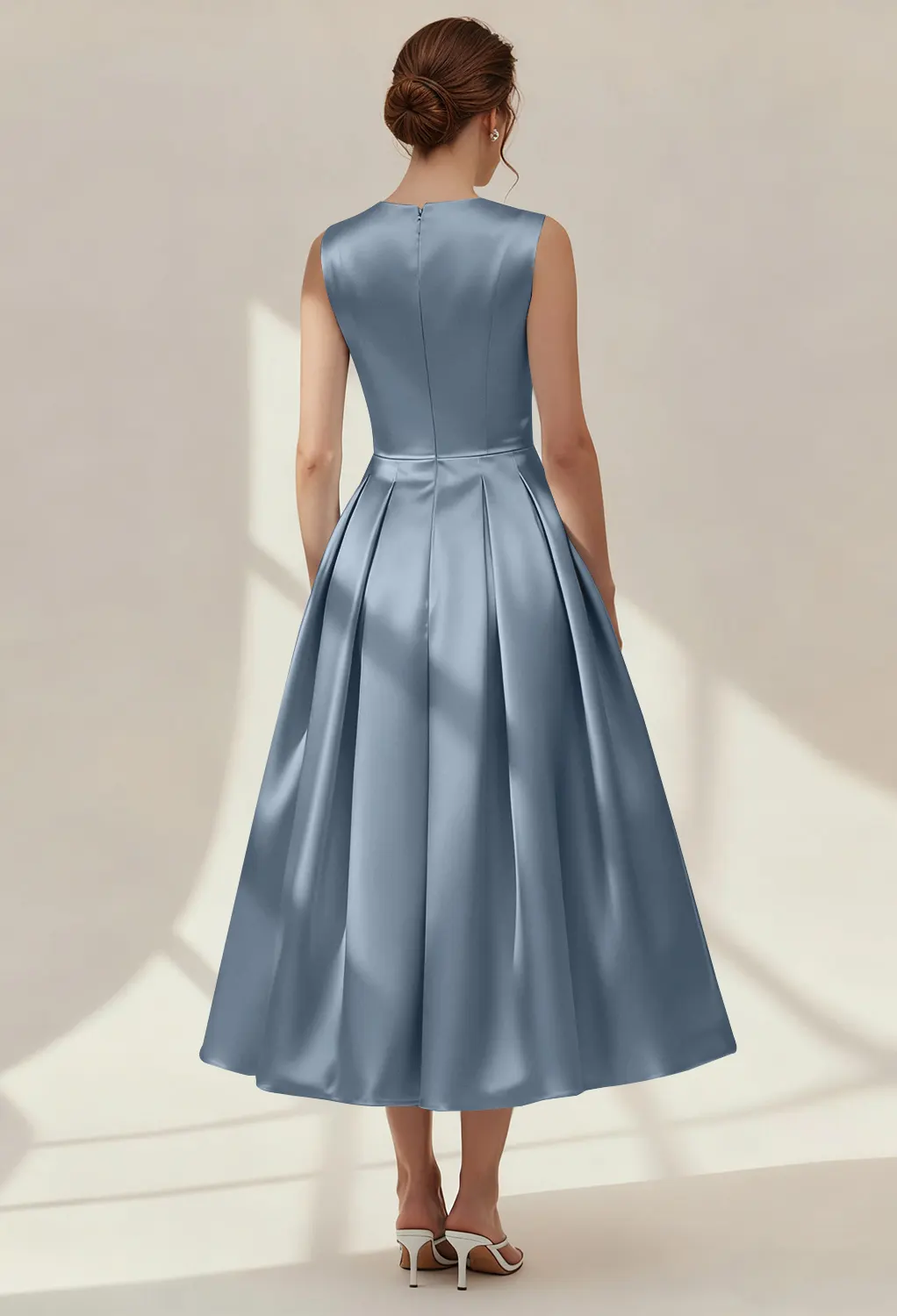 Slate Gray Short Bridesmaid Dresses