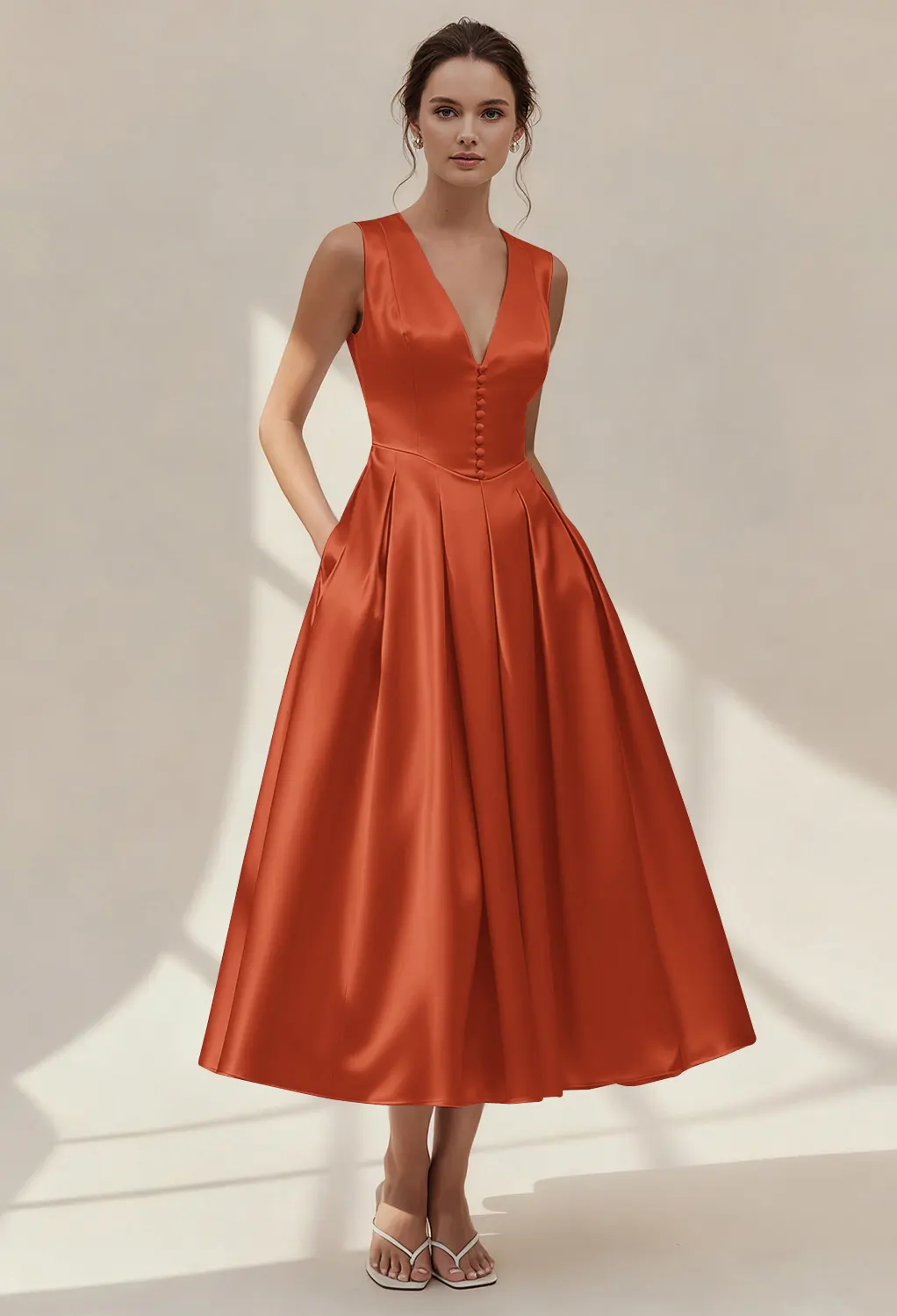 strapless open back dress Venus Ruffle Tiered Mini Dress | Burnt Orange
