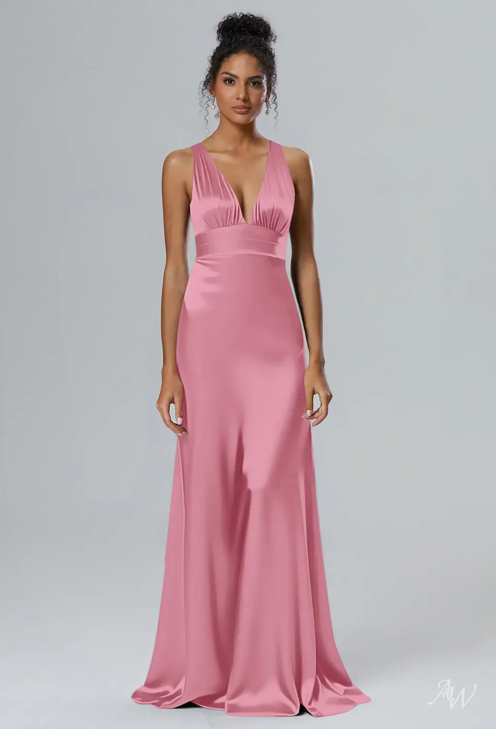 coral matron of honor dresses Coral Pink Bridesmaid Dress Matte Satin Size XL