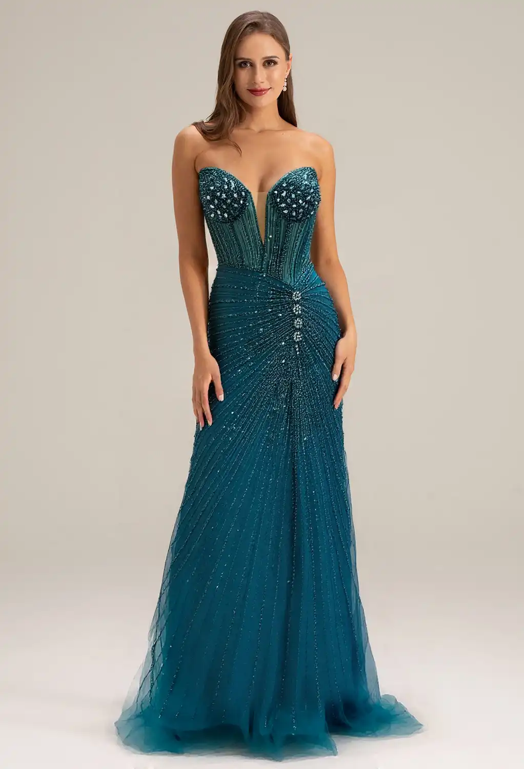 ink blue dress color Prom Dresses This flowing silhouette skims Color_persian-blue Blue Ariel Costume Cosplay Size:Medium (6/8)