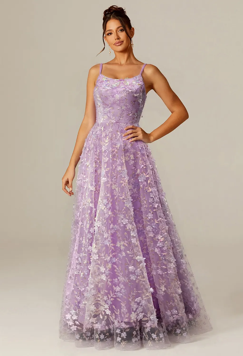 sheer purple dress A-line Dark Tulle Long Prom Dress, Purple Formal Party Dresses US 6 / Purple Perfect for Parties Purpler Tulle Lace Short Prom