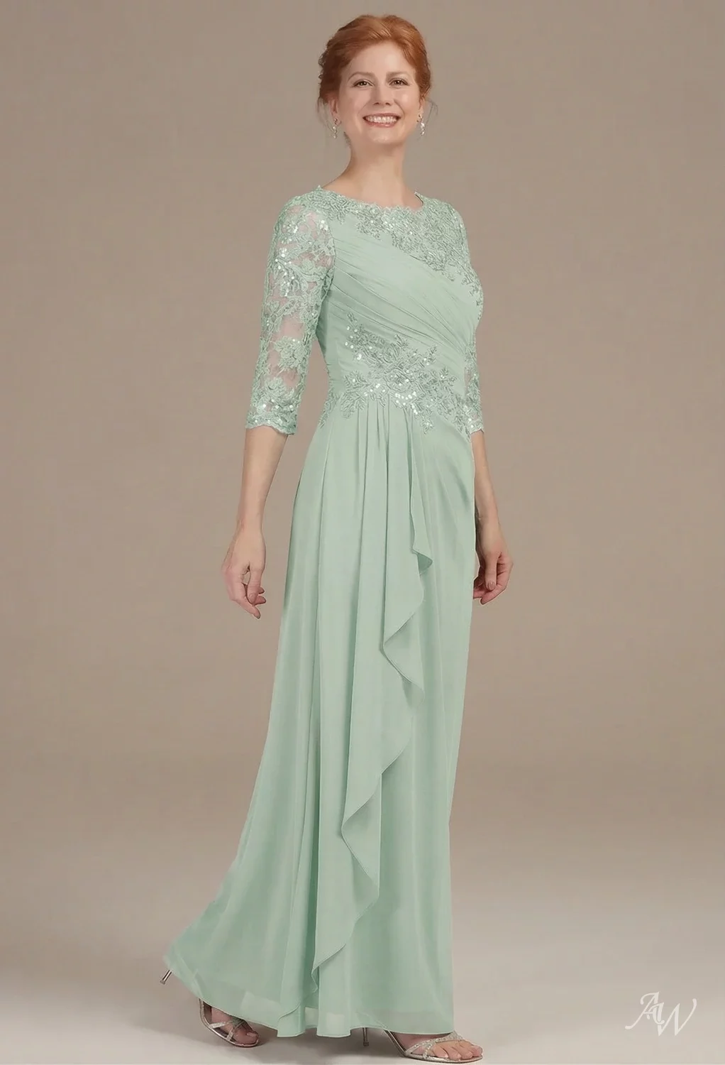 blue green maxi dress Natalia Blue and Gold Watercolor Maxi Dress - L Size - Women's Dresses