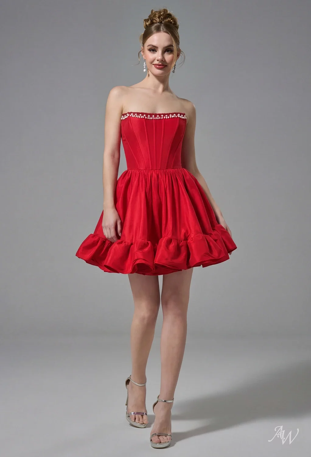 chinese dress ladies Red Poplin Mini Dress Xs Red by Lane 201 main image 1