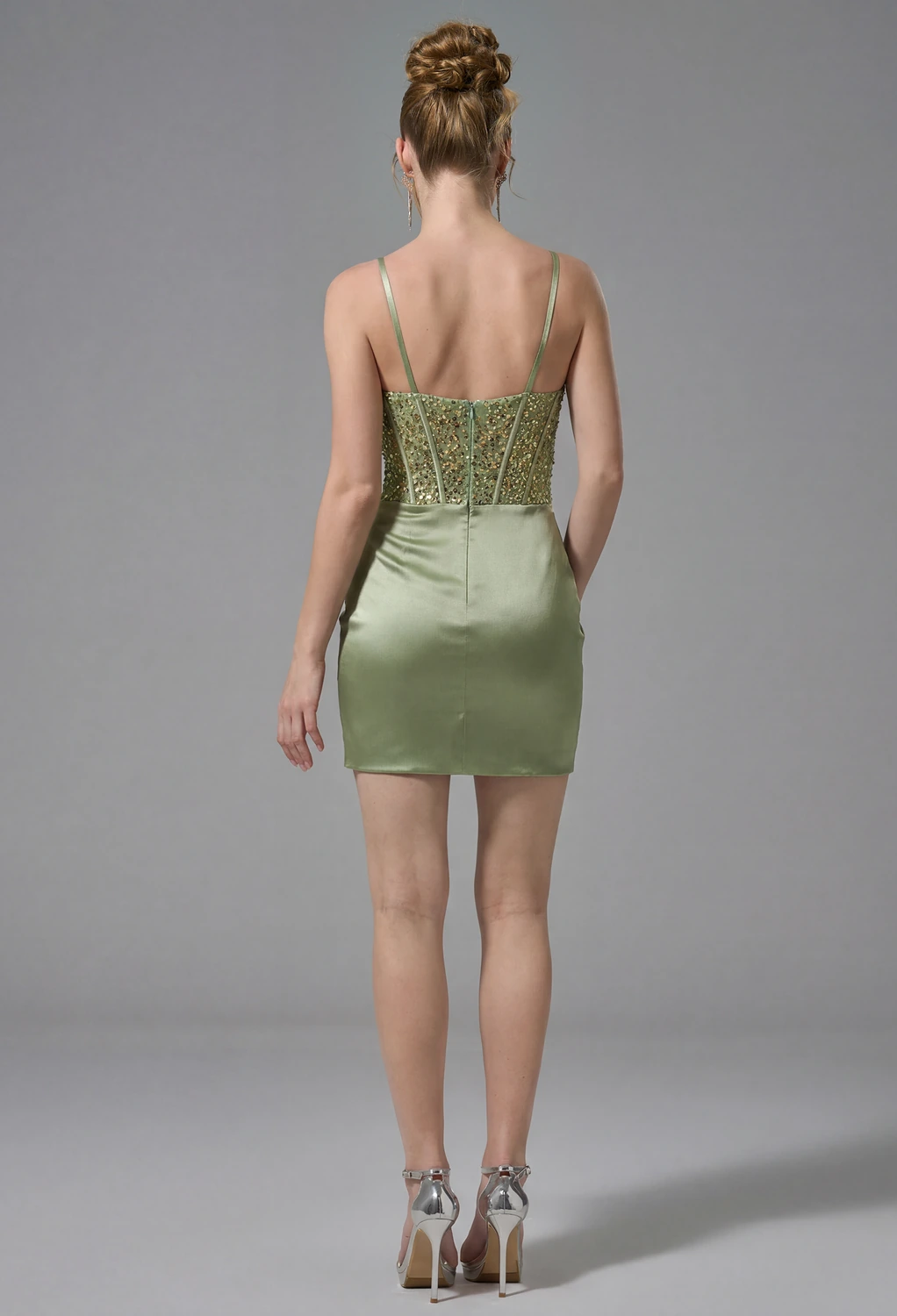 green emerald velvet dress Short A-Line Wedding-Guest Party Dress