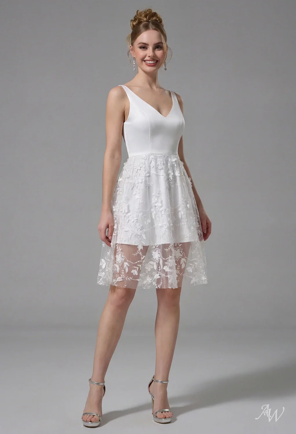 ivory prom dresses short AW Carol Golden Italian Dressing