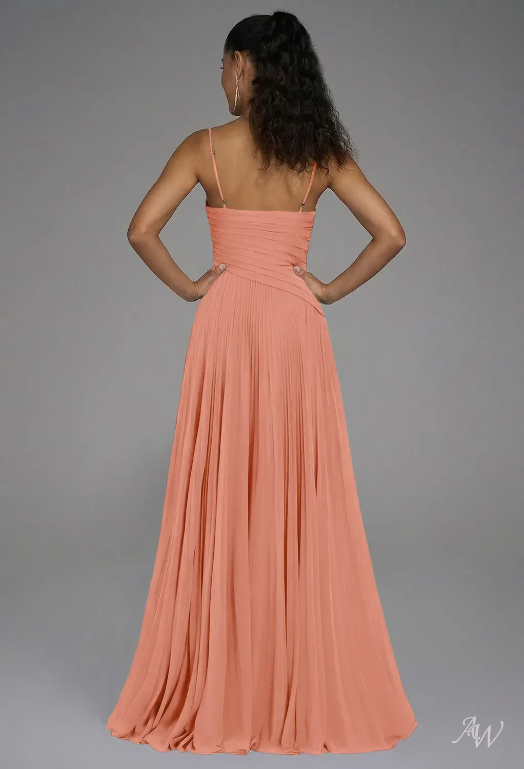 AW Angelina Peach Pink Bridesmaid Dresses | AW.Bridal