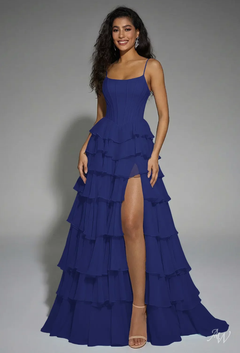 high low royal blue bridesmaid dresses One-shoulder Royal Blue Prom Dress Satin High Low Skirt – loveangeldress
