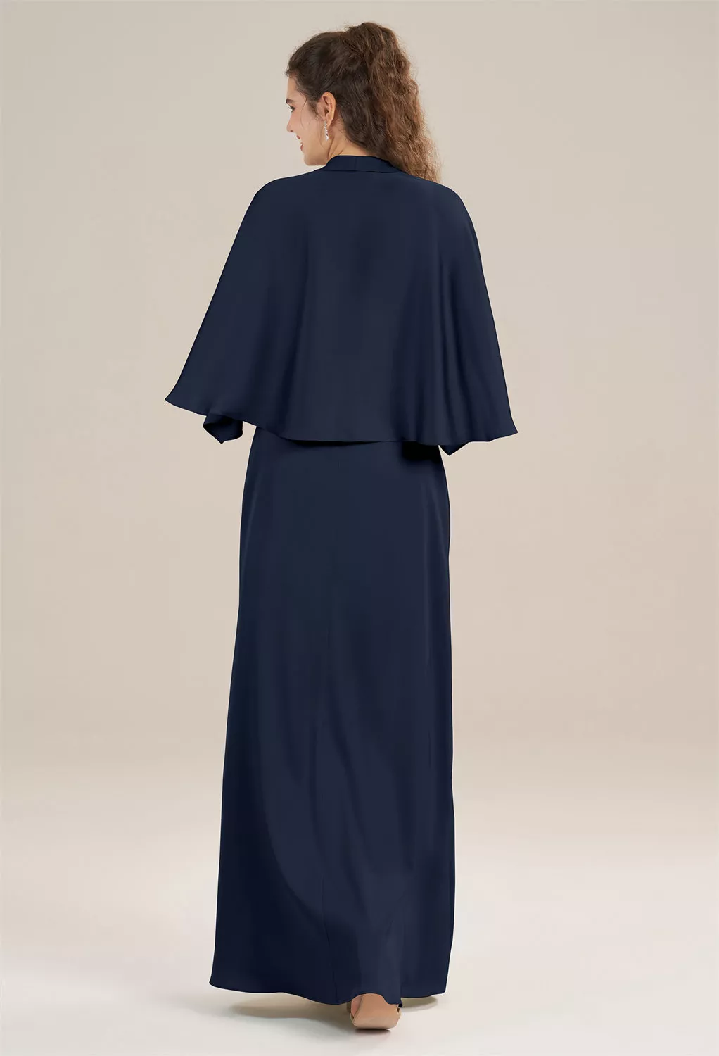 cover up for navy blue dress Navy Blue Halter Front Slit Spaghetti Straps A-Line Tulle Prom Dress main image 0