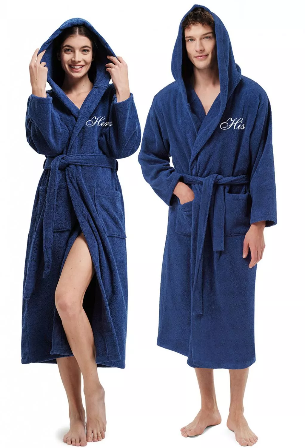 AW Long Cotton Hooded Bathrobes