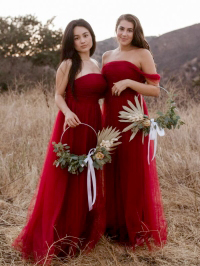 Bridesmaid dresses in Burgundy