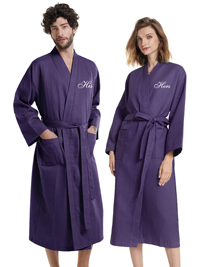AW His & Hers Pattern Cotton Robe