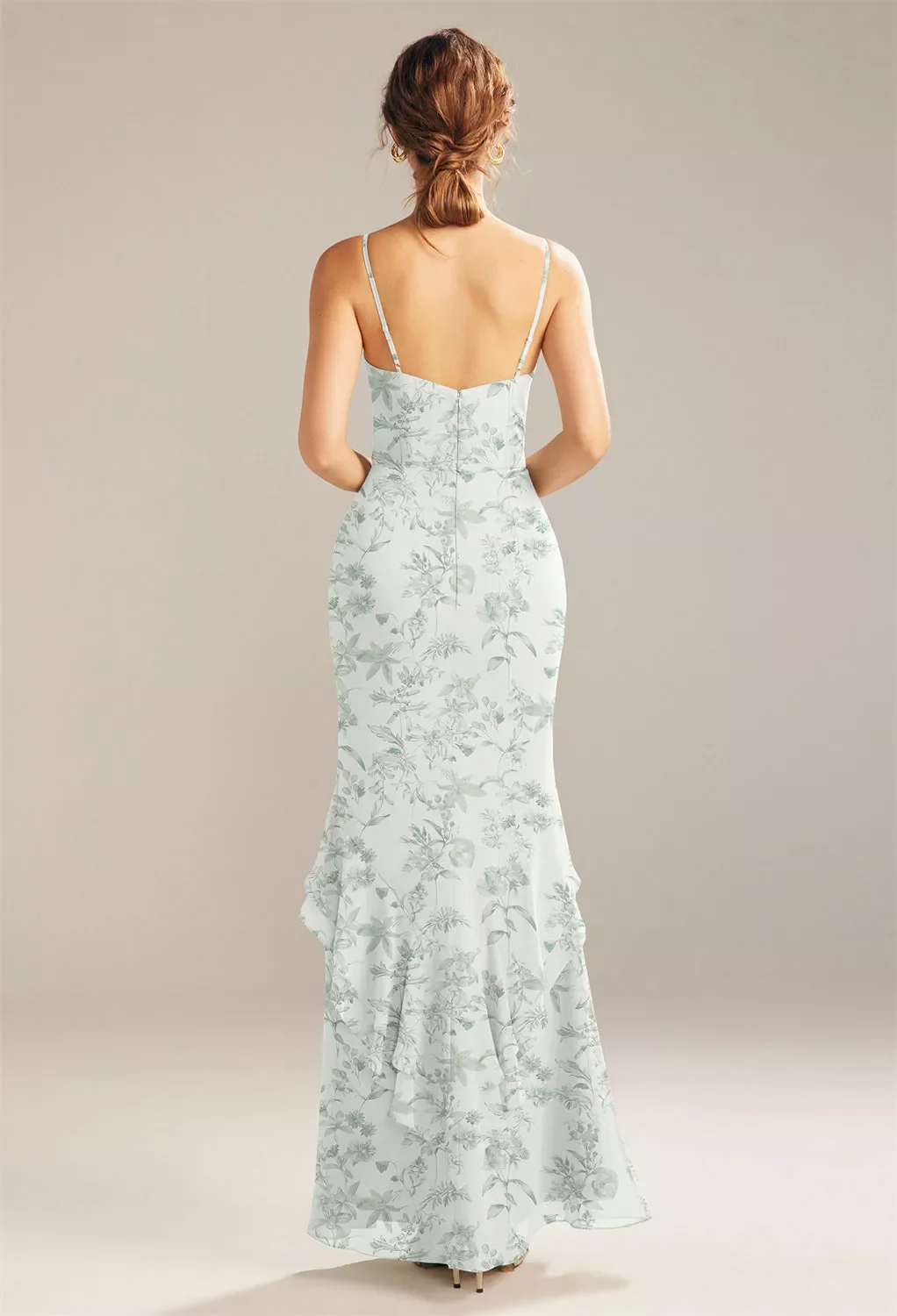 sage green bridesmaid dresses nz Sage Green Tulle Sweetheart Ruffle Sleeve Pocket Maxi Bridesmaid Dress Sage Green / M / N8-10