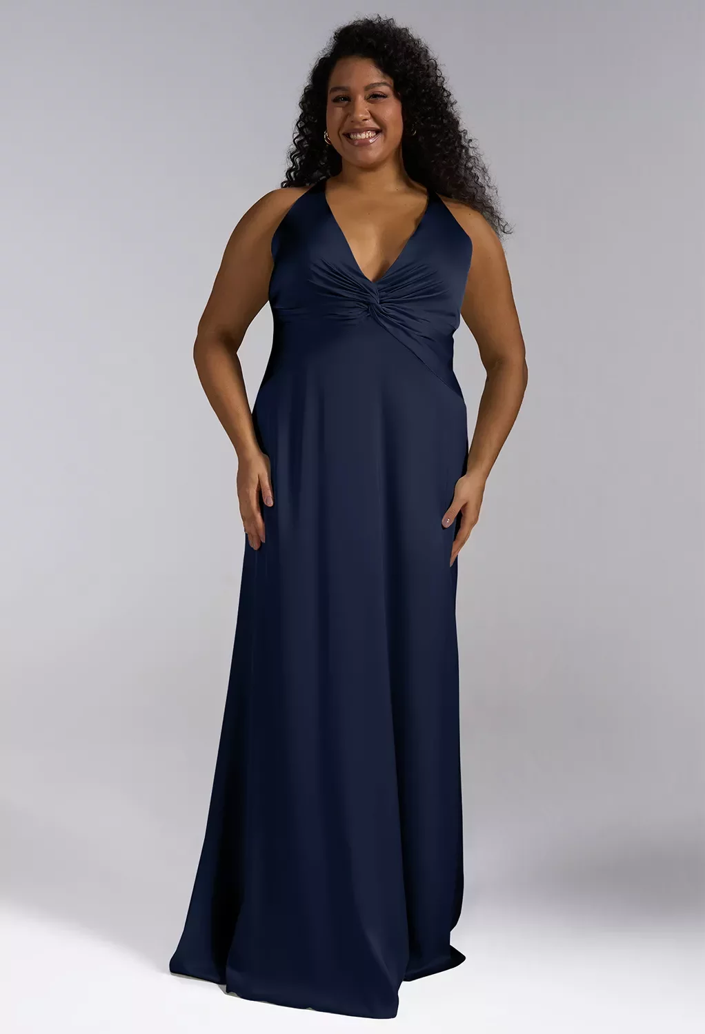 AW Largo Dress, Sage Garden Party Crystal Satin Satin Charmeuse Stretch  Satin Stretch knitted fabric Floor Length V-Neck Bridesmaid Dresses |  AW.Bridal New Zealand