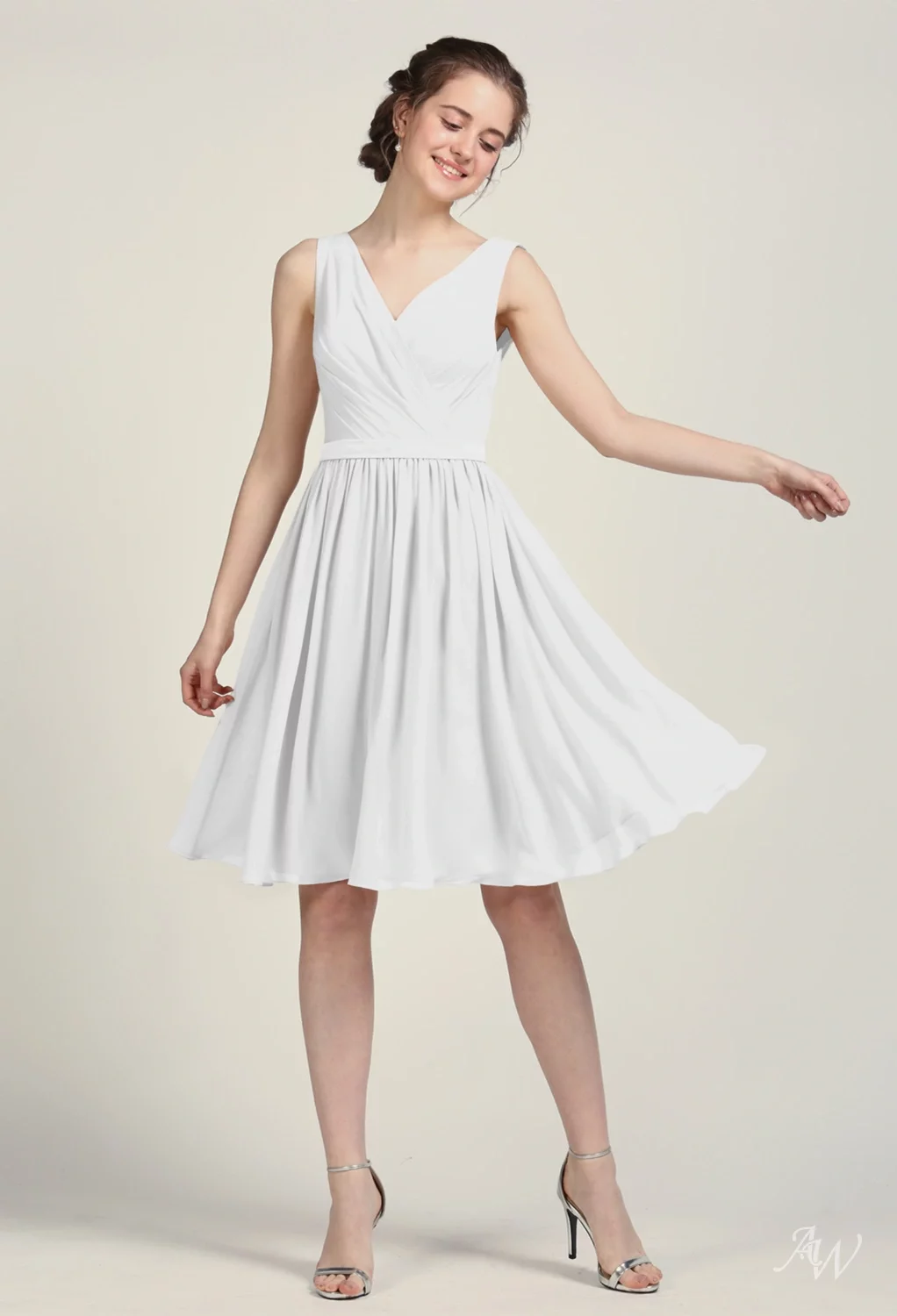 white formal dress nz [Final Sale]White 3/4 Sleeve V-Neck Sequin Chiffon Maxi Formal Evening Dresses White / M / N10 main image 0
