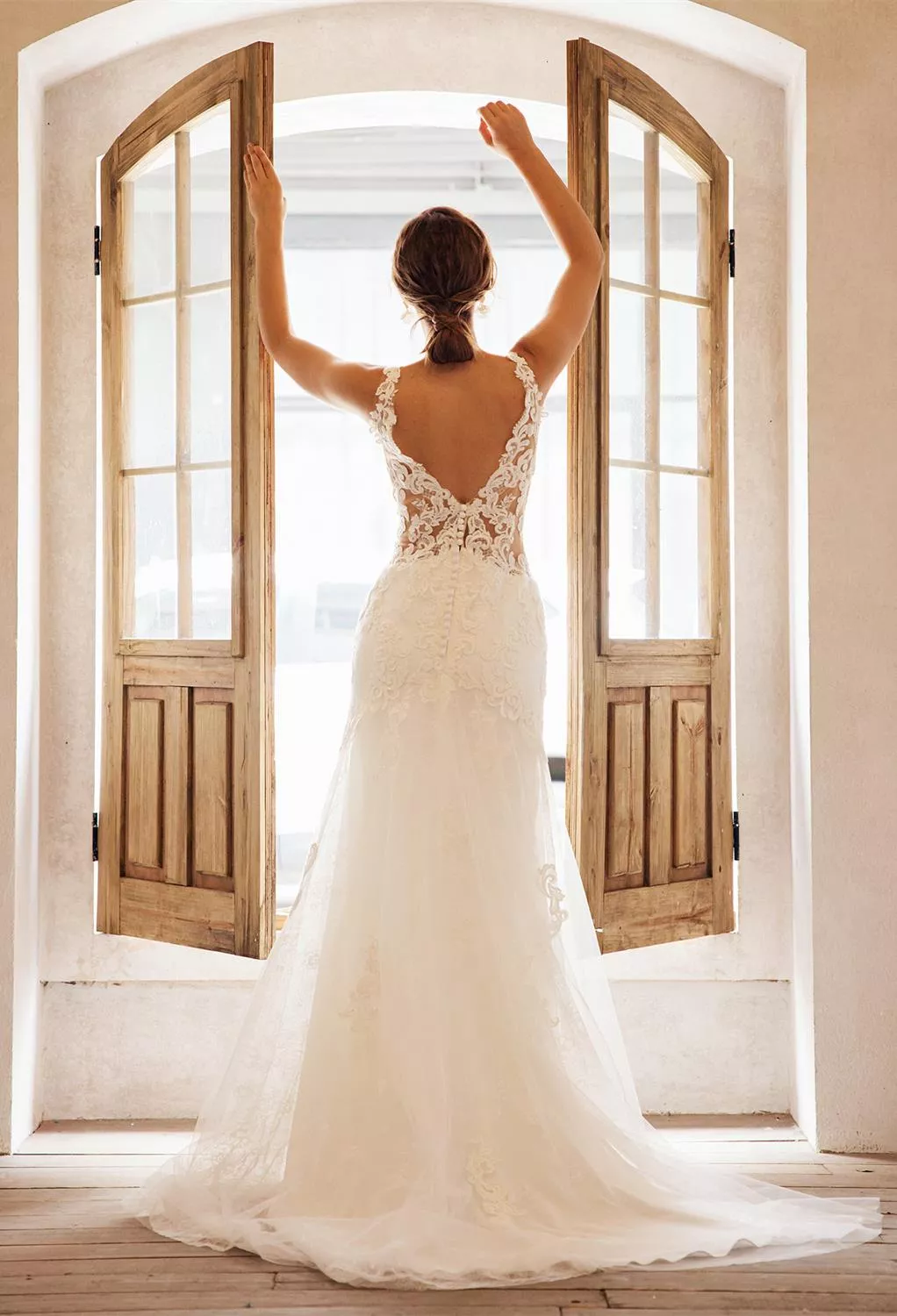 beach style wedding dresses nz Appliqued Lace Beach Wedding Gowns with See-through Neckline   loveangeldress