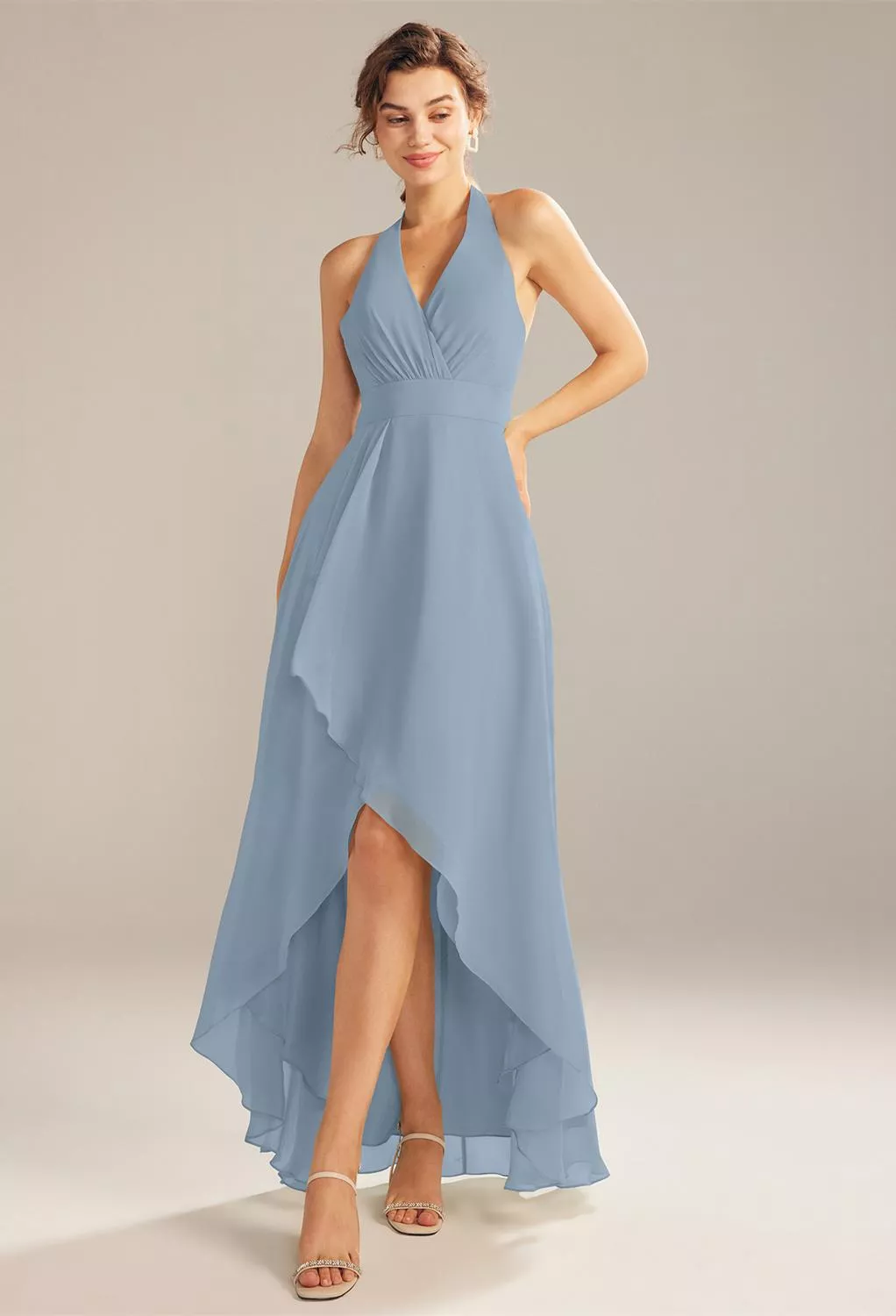 Light Dusty Blue, Chiffon Bridesmaid Dresses Page 3 | AW.Bridal New Zealand