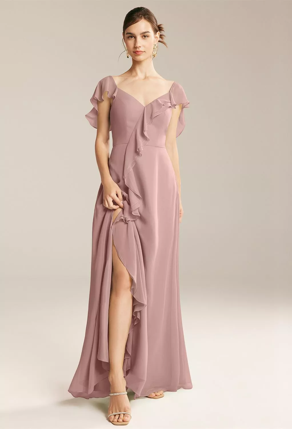 dusty rose maternity bridesmaid dress Dusty Gray Halter Long Rustic Bridesmaid Dresses