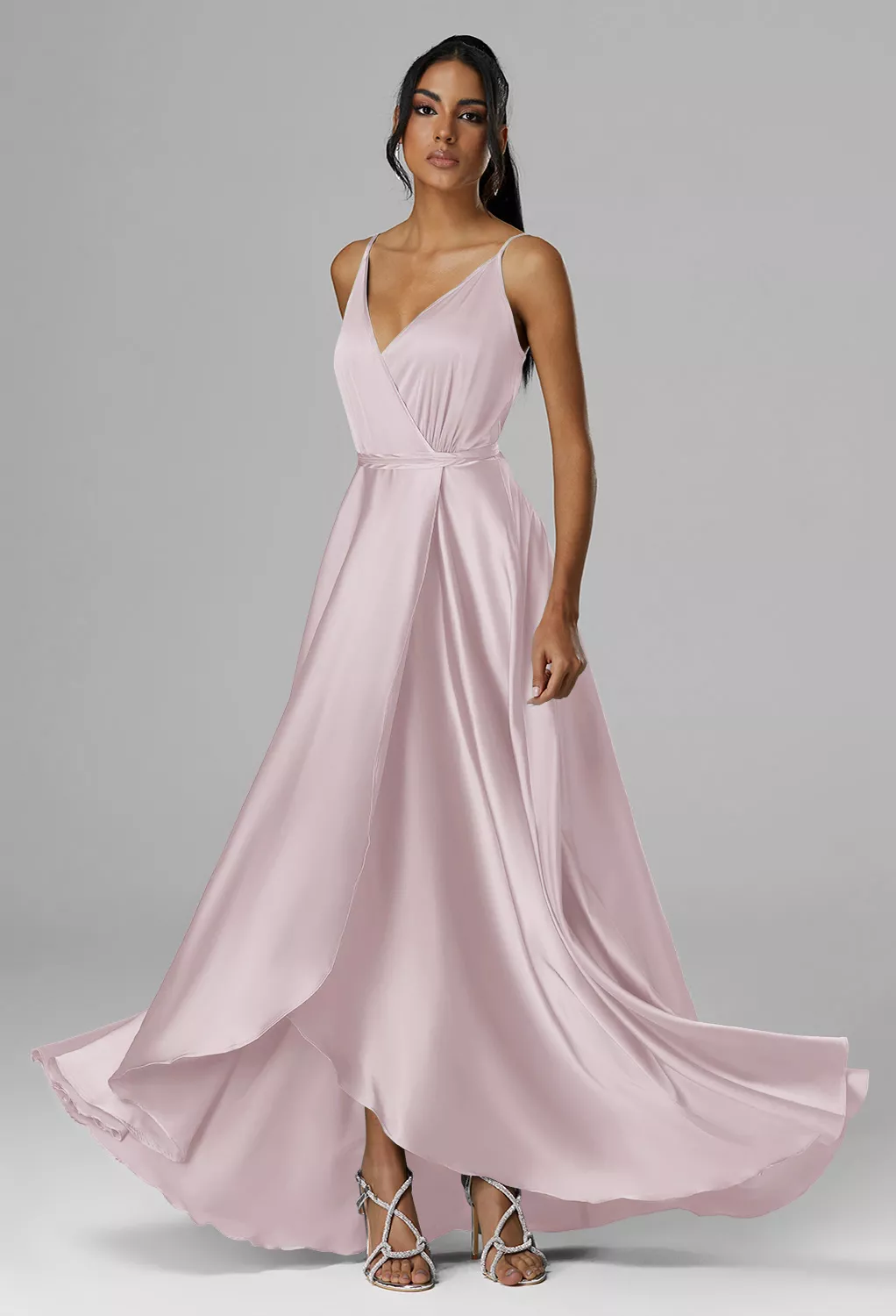 sage green and dusty rose bridesmaid dresses Dusty Rose Bridesmaid Dresses Removable Sleeve – Lisposa main image 0