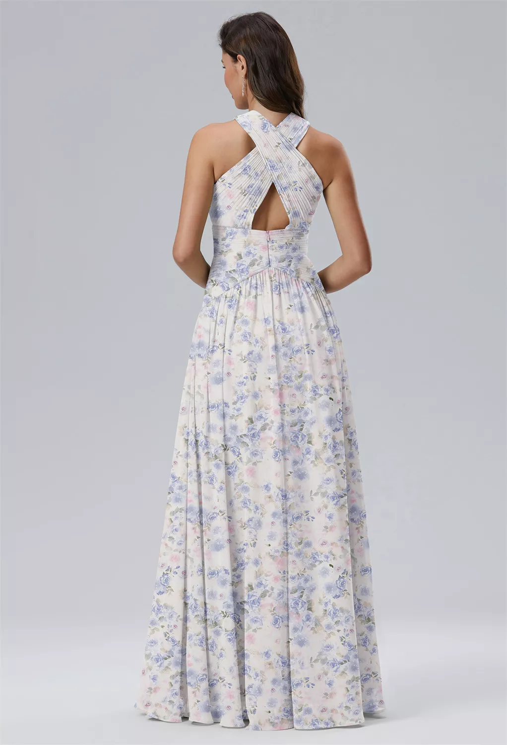 AW Evaporate Azure Purple Print  Spring Wedding Guest Dresses