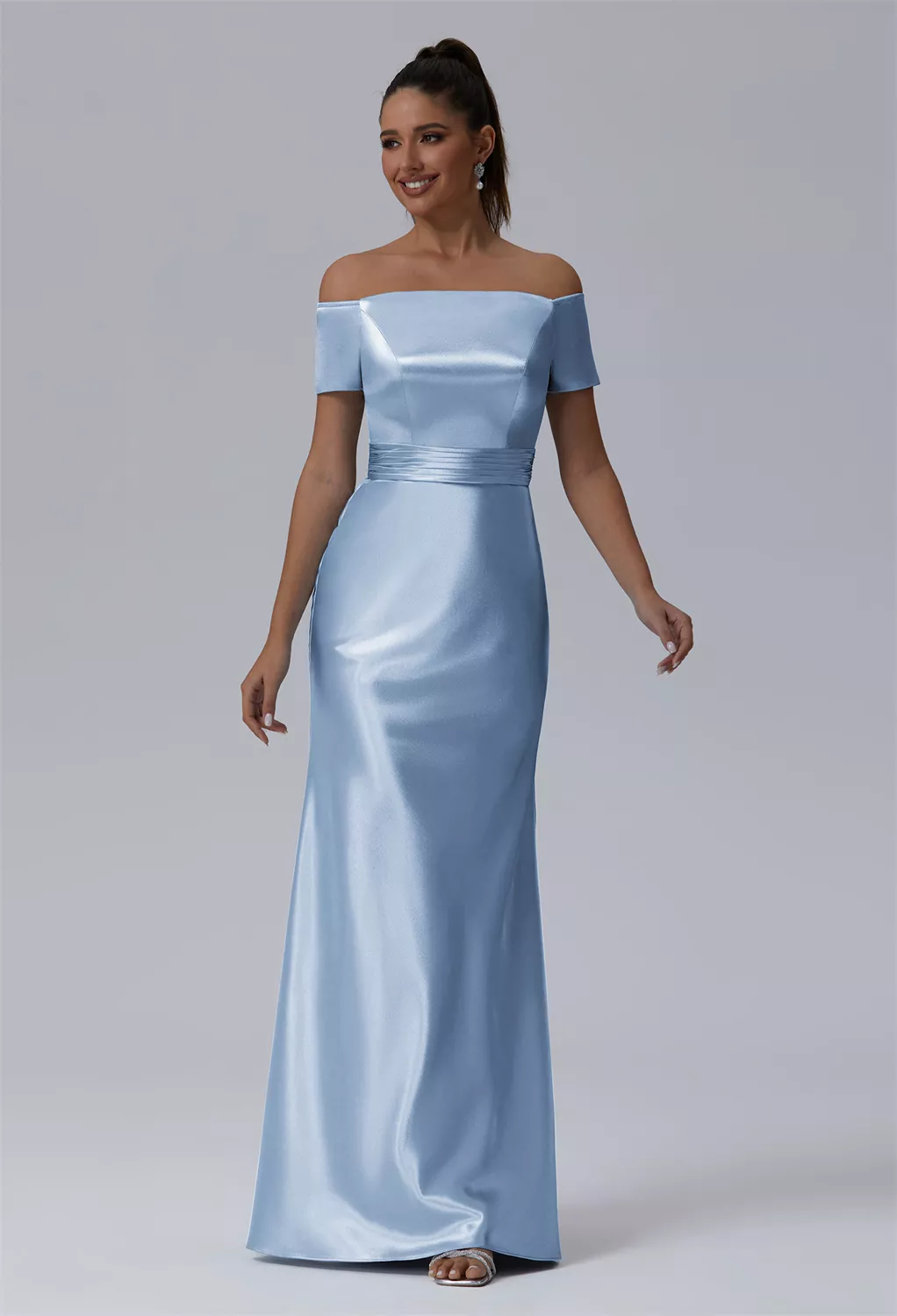 green emerald velvet dress Blue Gradient A Line Skirt Strapless Light Yarn Romantic Evening Dress Navy Blue / L / N12
