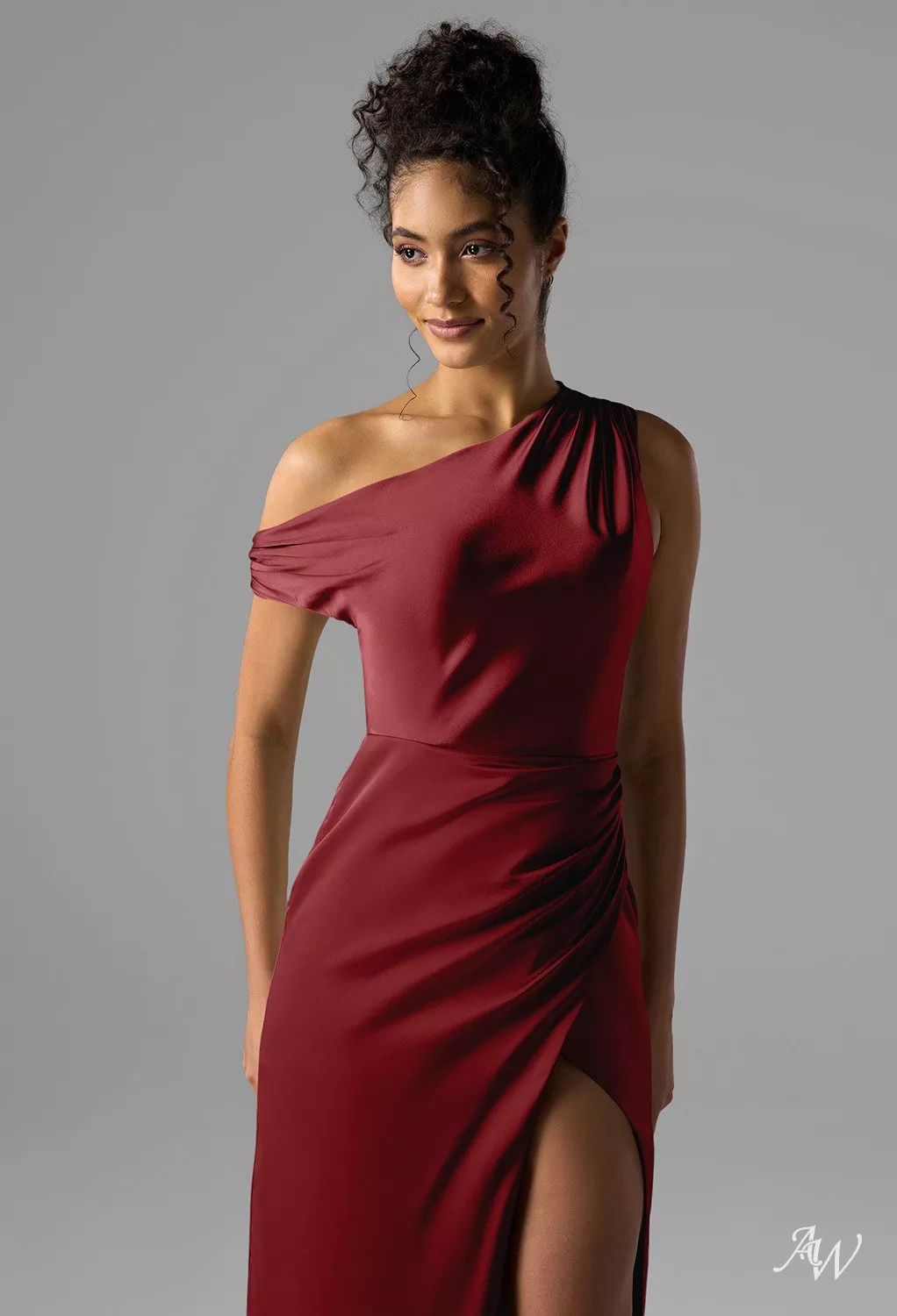 rihanna red satin dress AW Rihanna Dress, Champagne Crystal Satin Satin Charmeuse Stretch Satin  Floor Length One Shoulder Bridesmaid Dresses