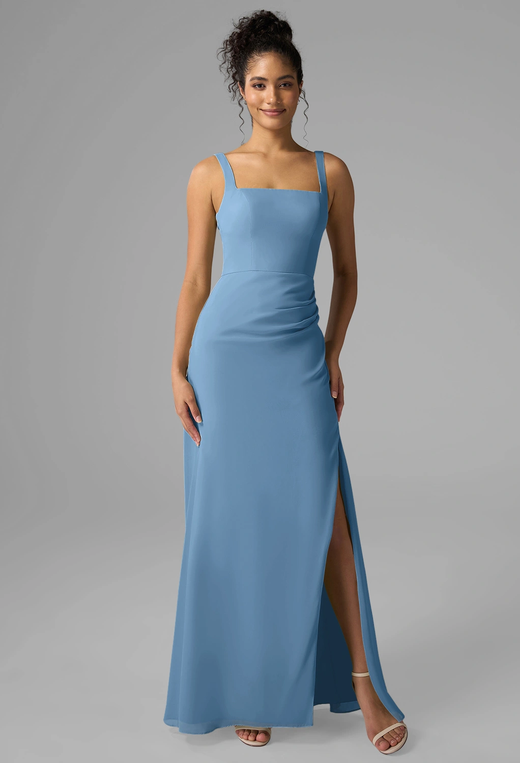 AW Oliwia Dusty Blue  Wedding Guest Dresses