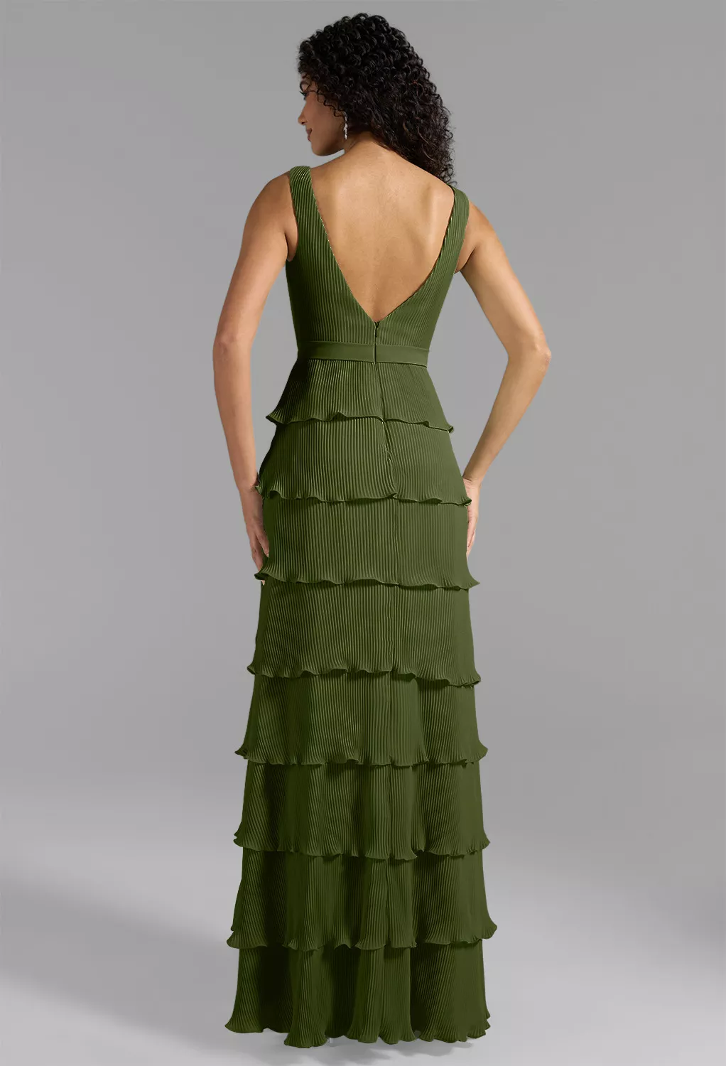 olive green bridesmaid dresses nz Cleo Olive Green Wrap Bridesmaid Dress main image 1