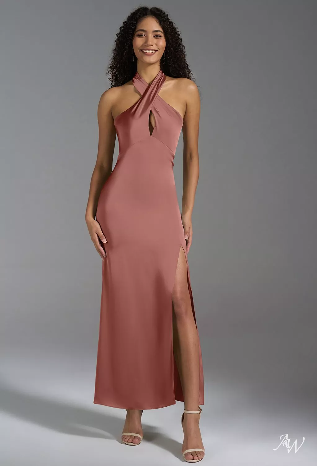 AW Huda Satin Charmeuse Desert Rose Bridesmaid Dresses | AW.Bridal New  Zealand