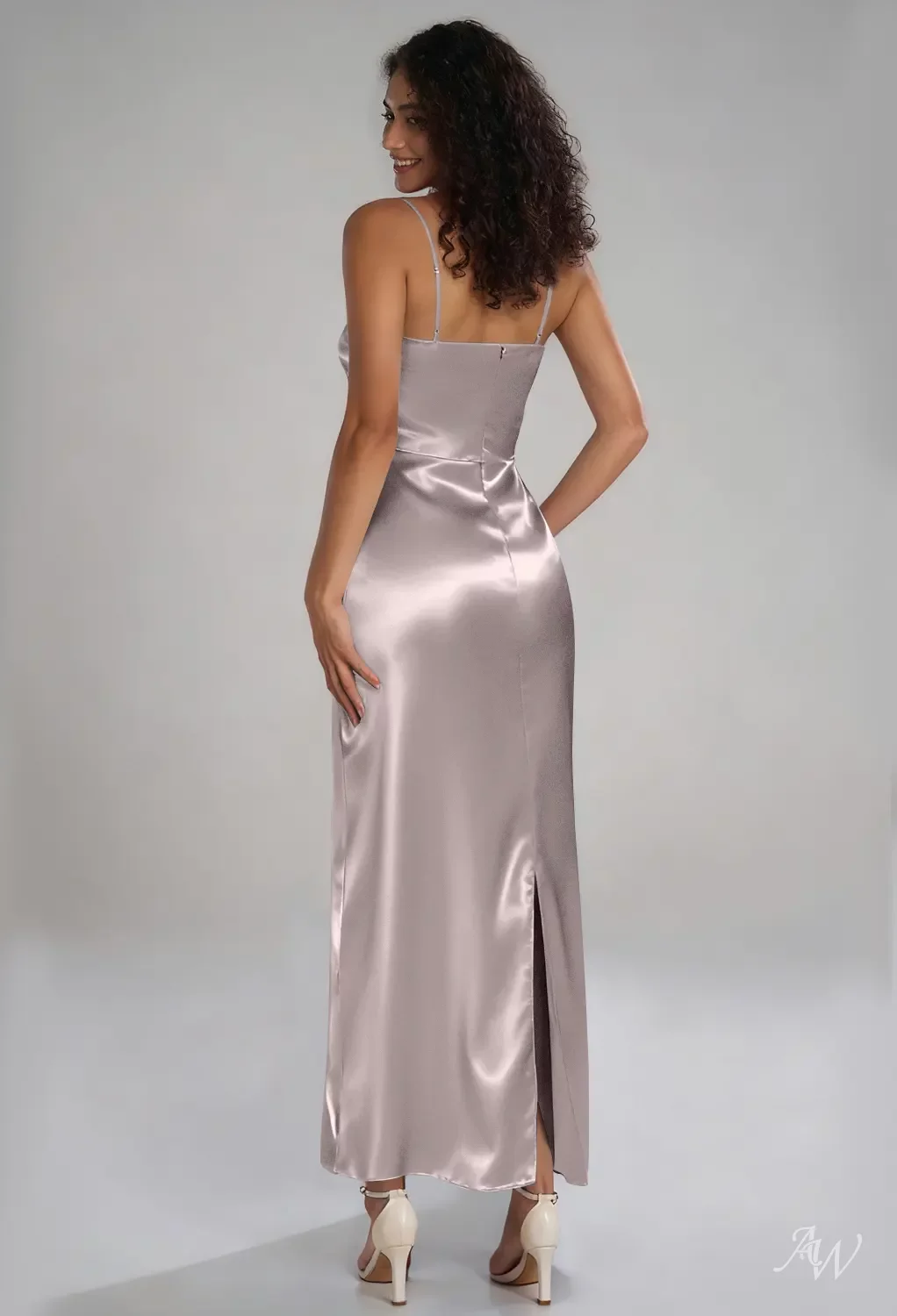 laila bridesmaid dress Laila Modest Long Sleeves Ruched Floor Length Bridesmaid Dresses, Dusty Purple