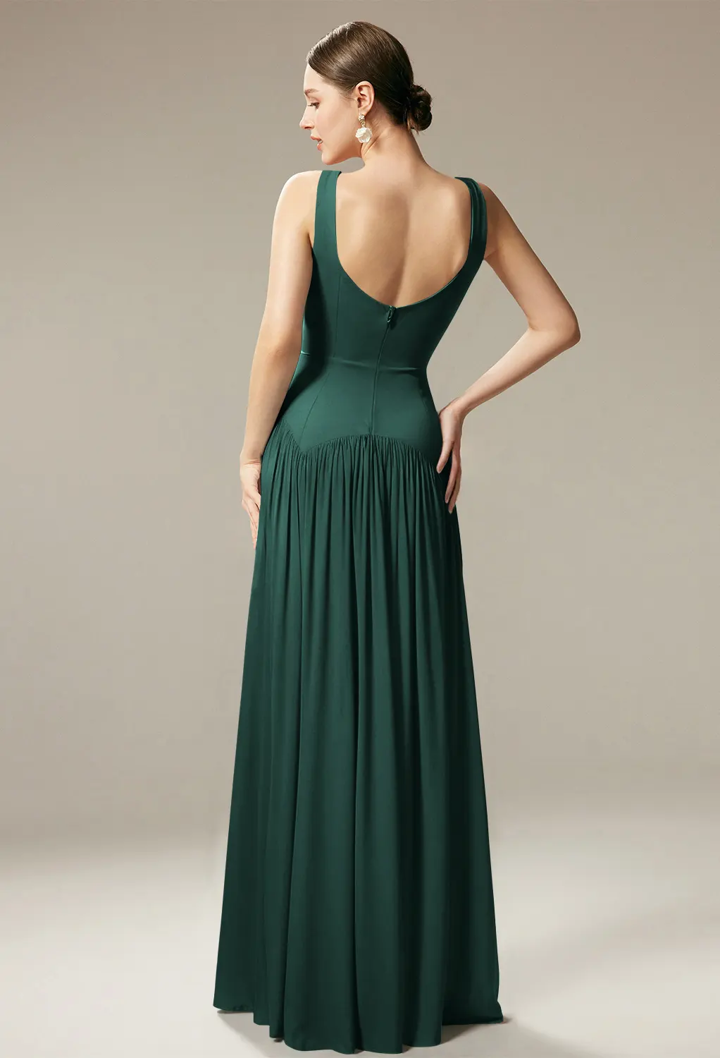 olive green bridesmaid dresses nz Zapaka Army Green Off the Shoulder Long Bridesmaid Dress with Slit A-Line  Ruched Wedding Guest Dress – ZAPAKA NZ main image 1